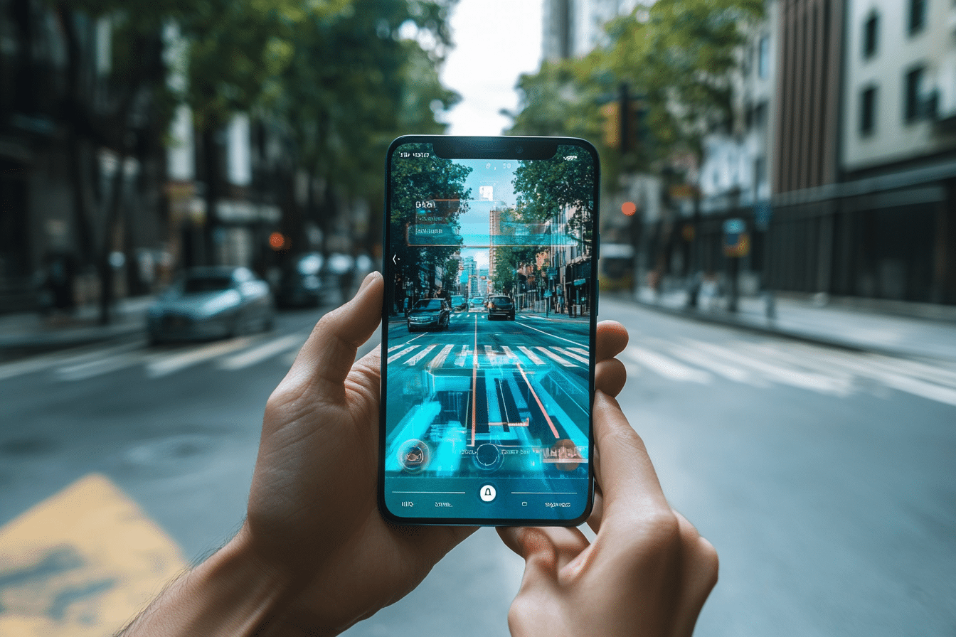 ARCore Extensions personne utilisant smartphone