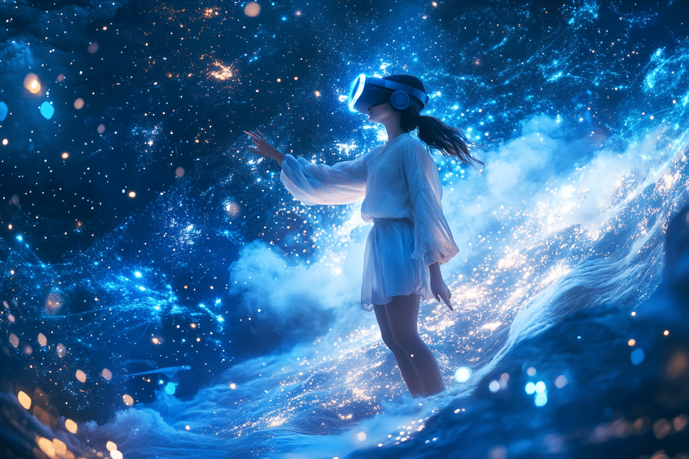 Immersive gaming joueur dans monde virtuel