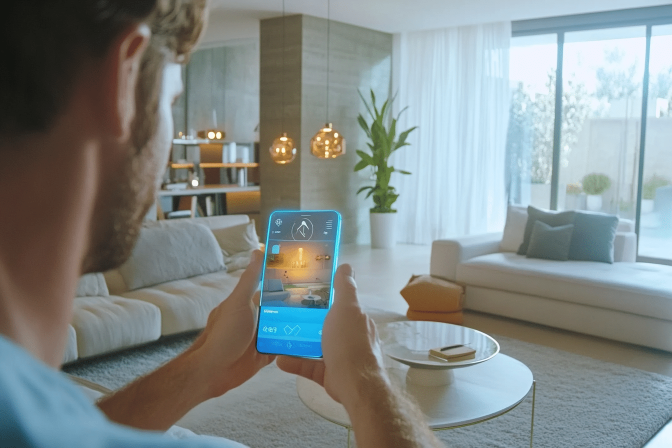 API Depth ARCore personne utilisant smartphone AR