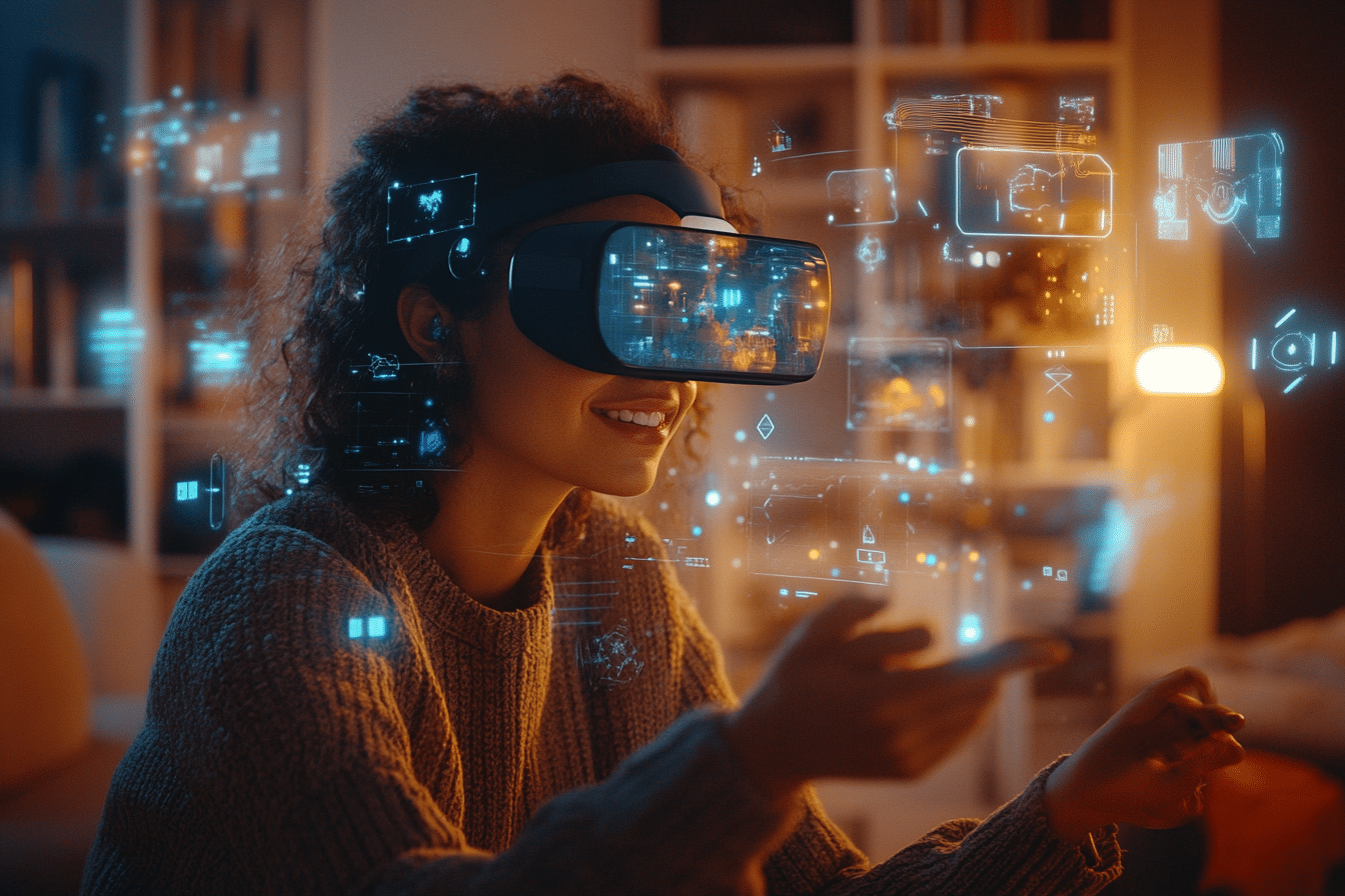 Meta Quest femme portant son casque VR