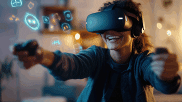 Meta Quest 2 femme avec un casque VR