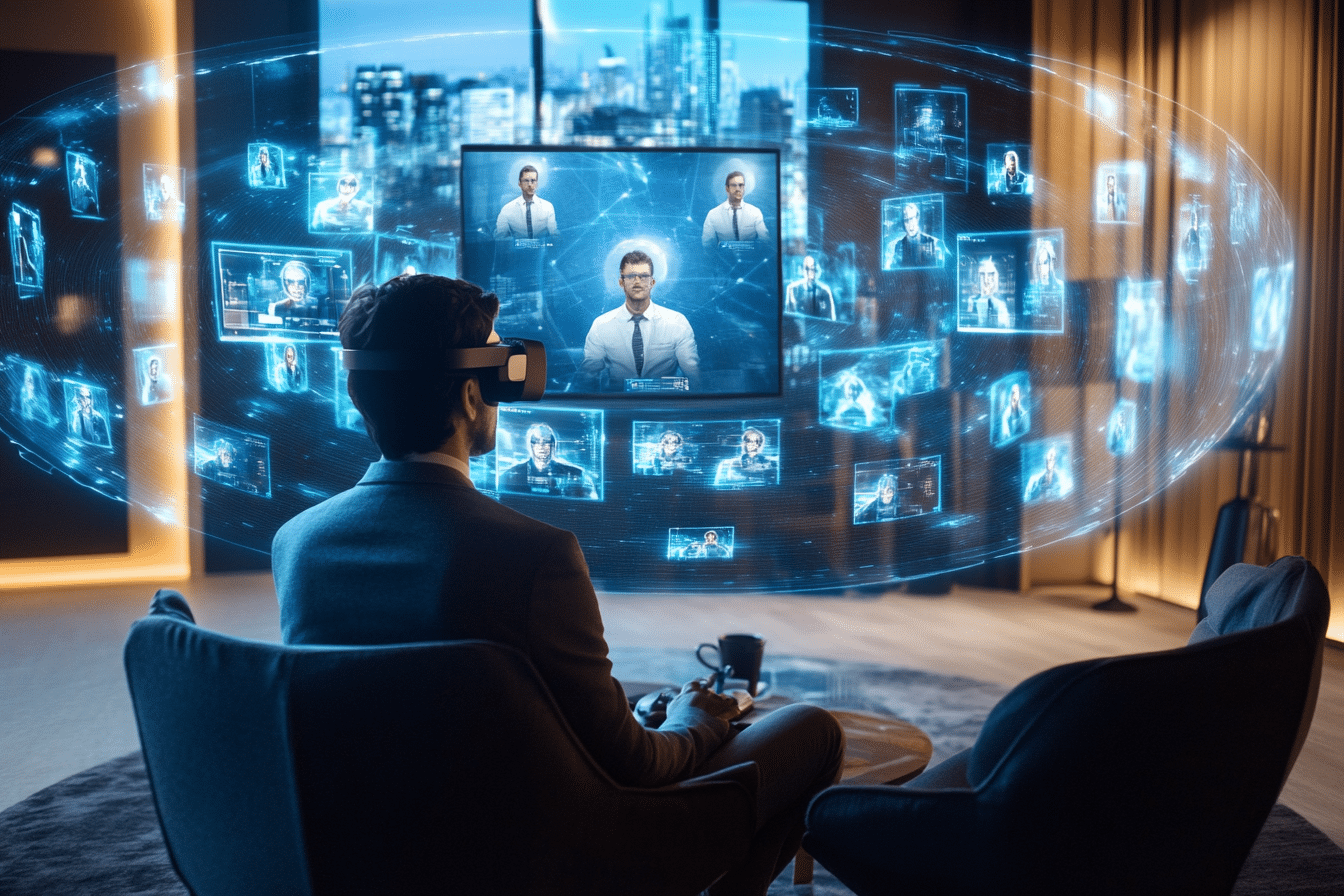 Cosmic XR personne assistant à une réunion virtuelle 