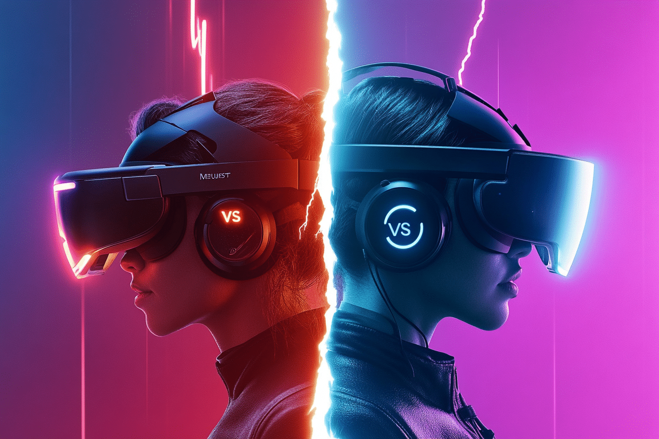 Meta Quest comparaison entre deux personnes avec casque vr