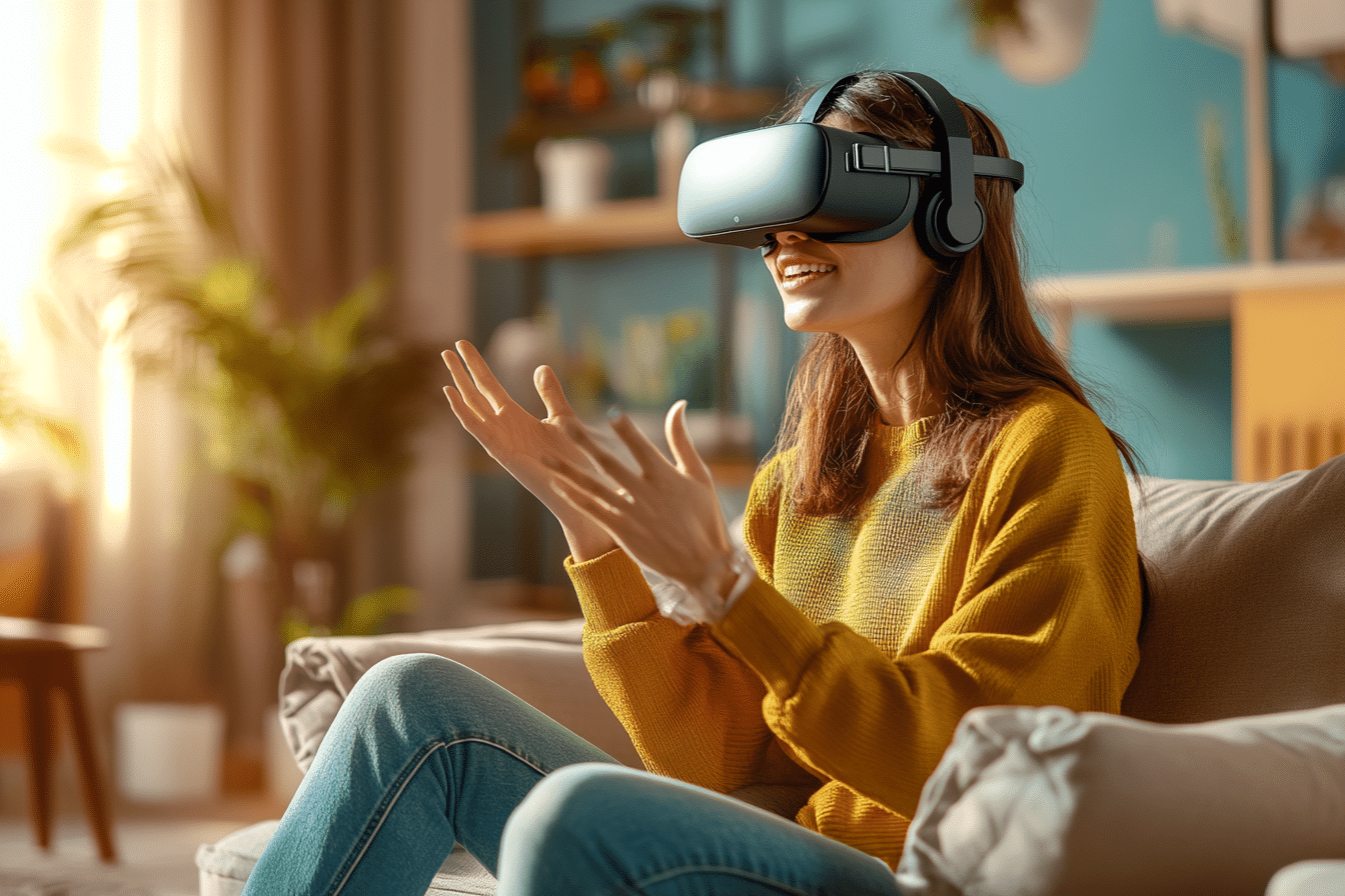 Hey Meta femme avec casque VR