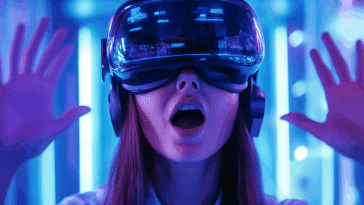 Pico 4 Ultra femme portant une casque XR