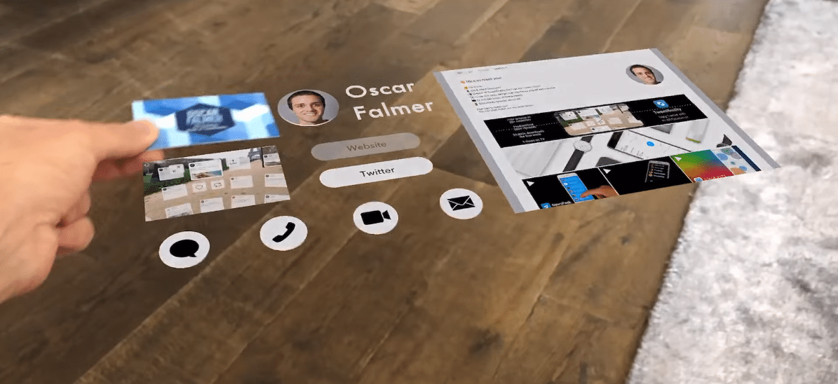 WebAR carte de visite en AR