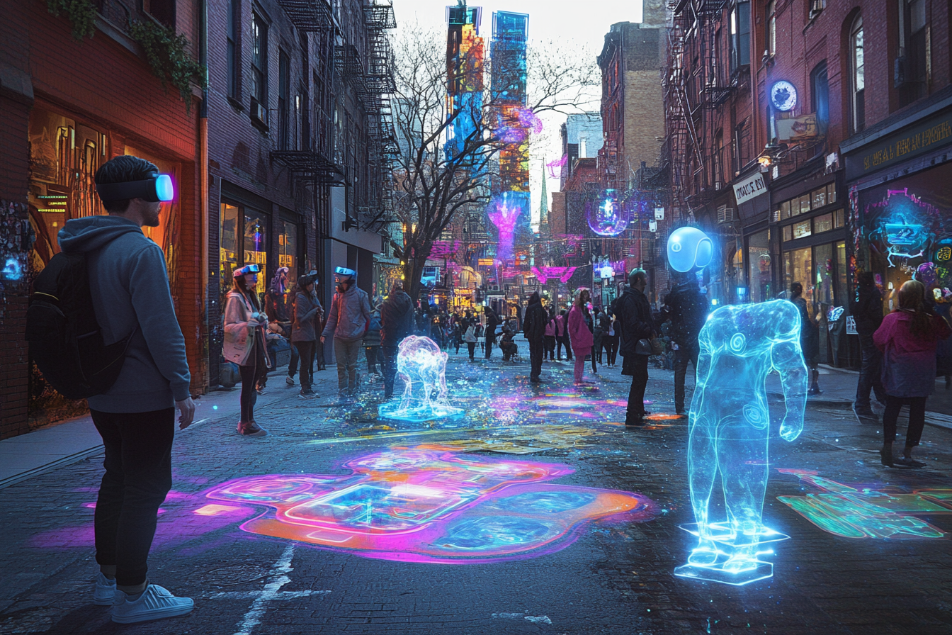 DreamPark joueurs avec casque VR dans la rue