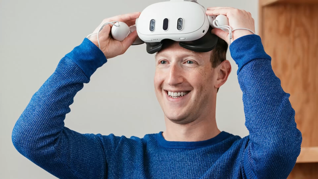 Meta Quest 3 Lite Mark Zuckerberg portant un casque VR