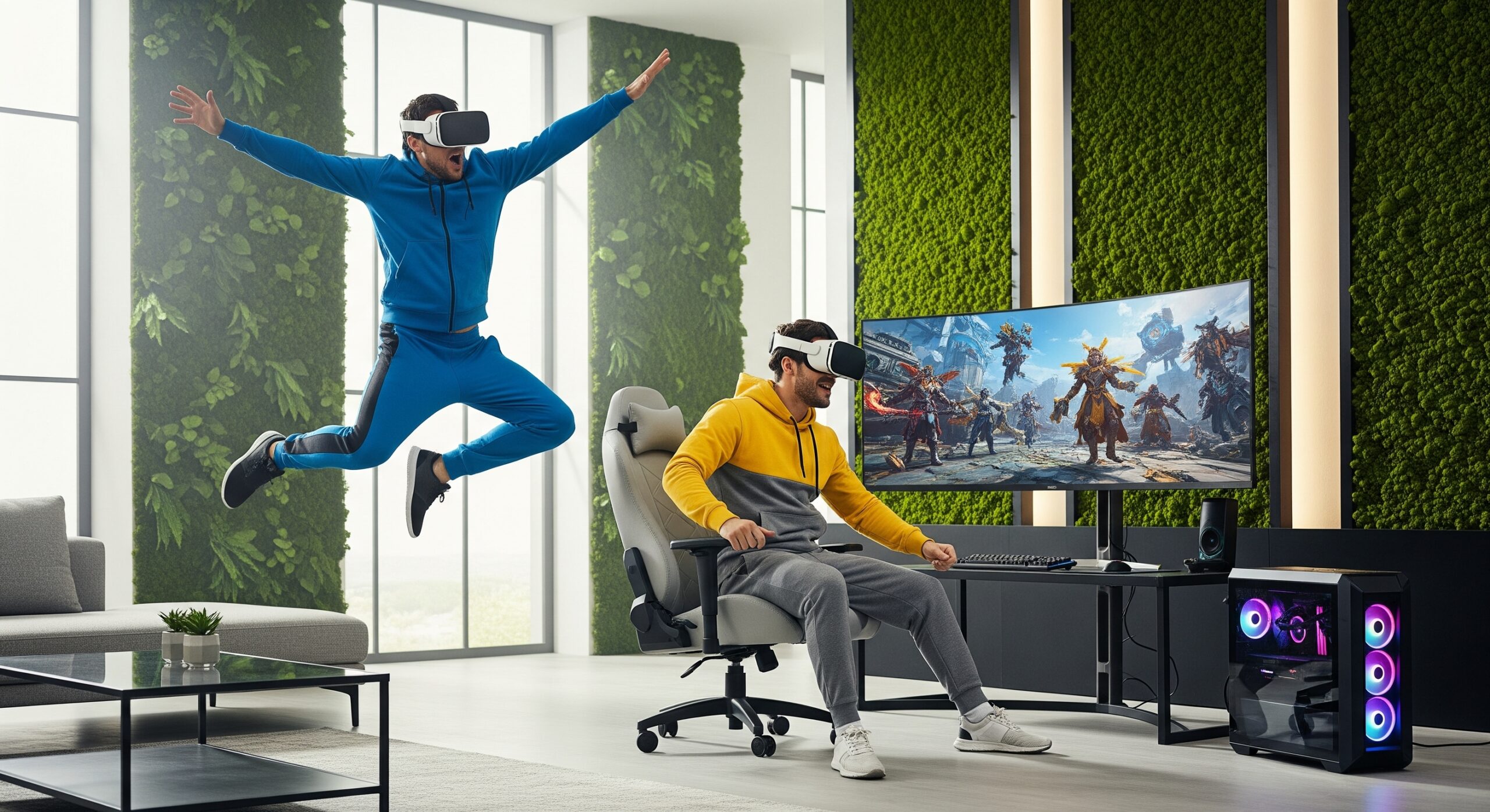 2 gamer enthousiaste en VR