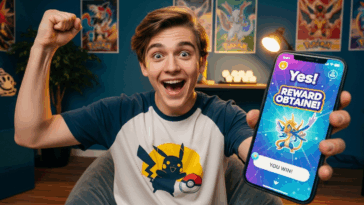 Couronne stellaire Pokémon joueur content davoir obtenu une récompense