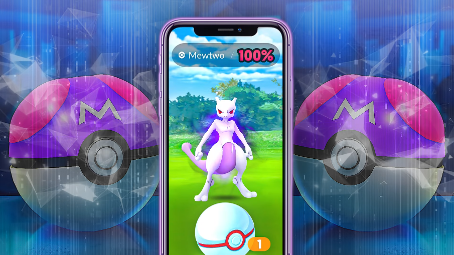 Ecran avec image de Mewtwo et master Ball