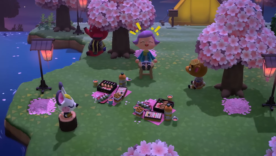 Camping Animal Crossing gameplay