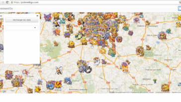 Carte interactive Pokémon Go