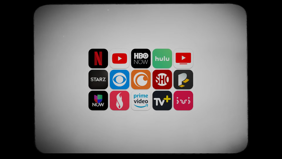 Logos plateformes de streaming sur un écran télé