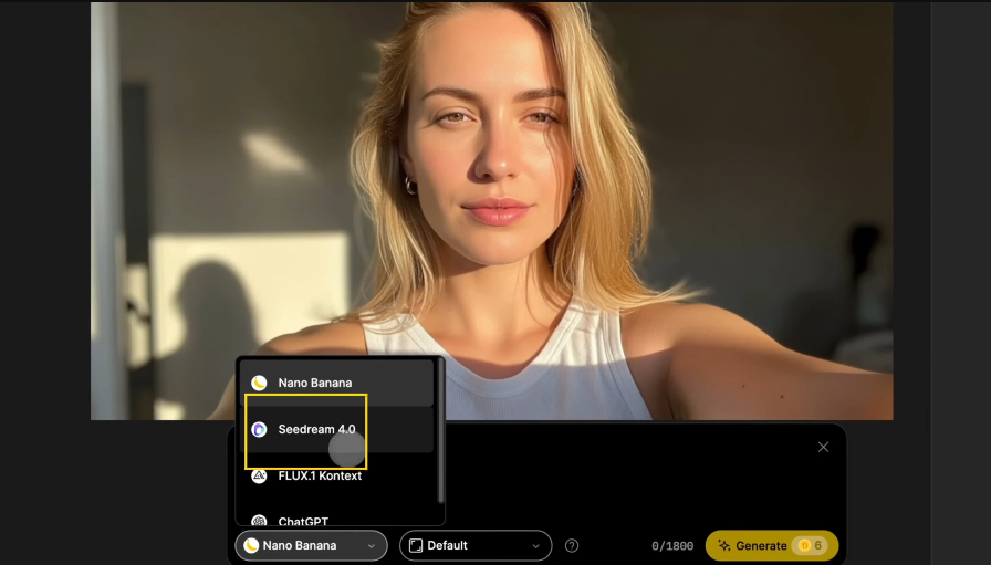 Seedream 4.0 interface