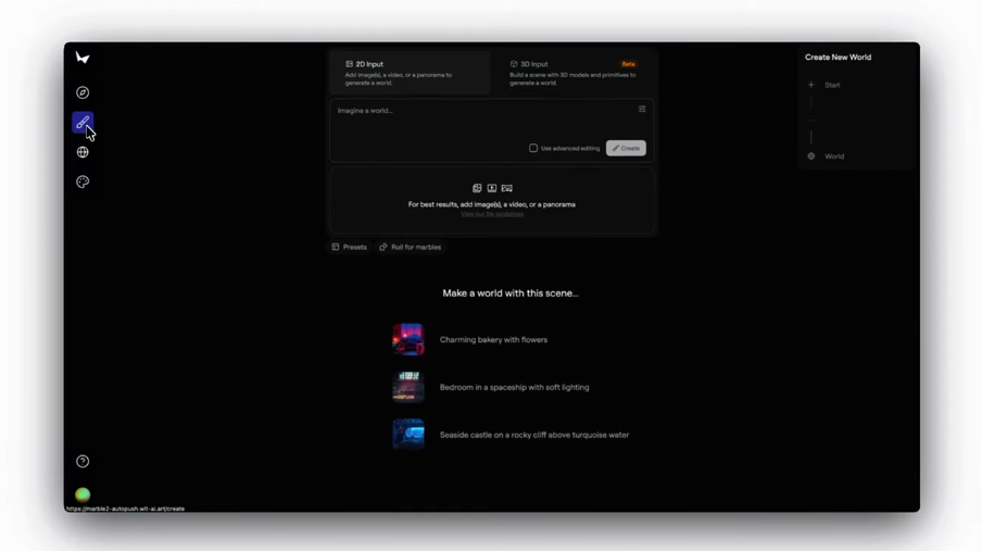 Interface World Labs Marble