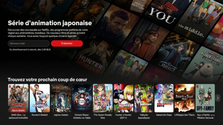 Des vidéos de qualité sur Netflix Anime
