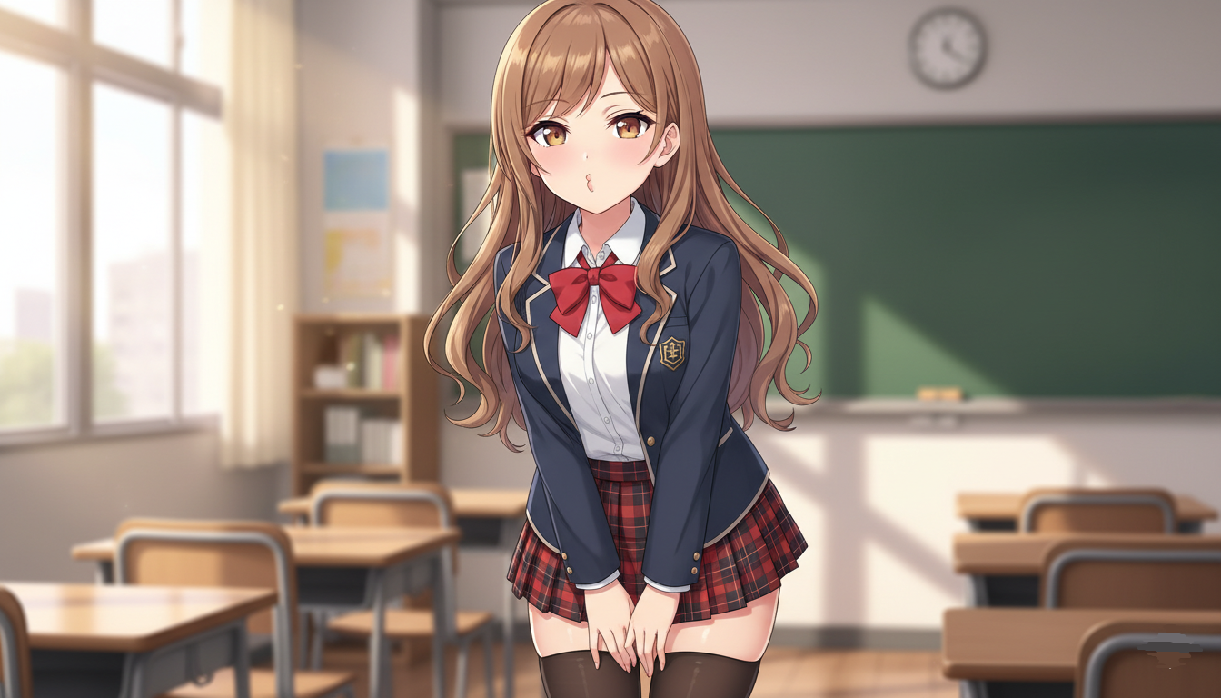 anime AI girlfriend tenue collégienne japonaise