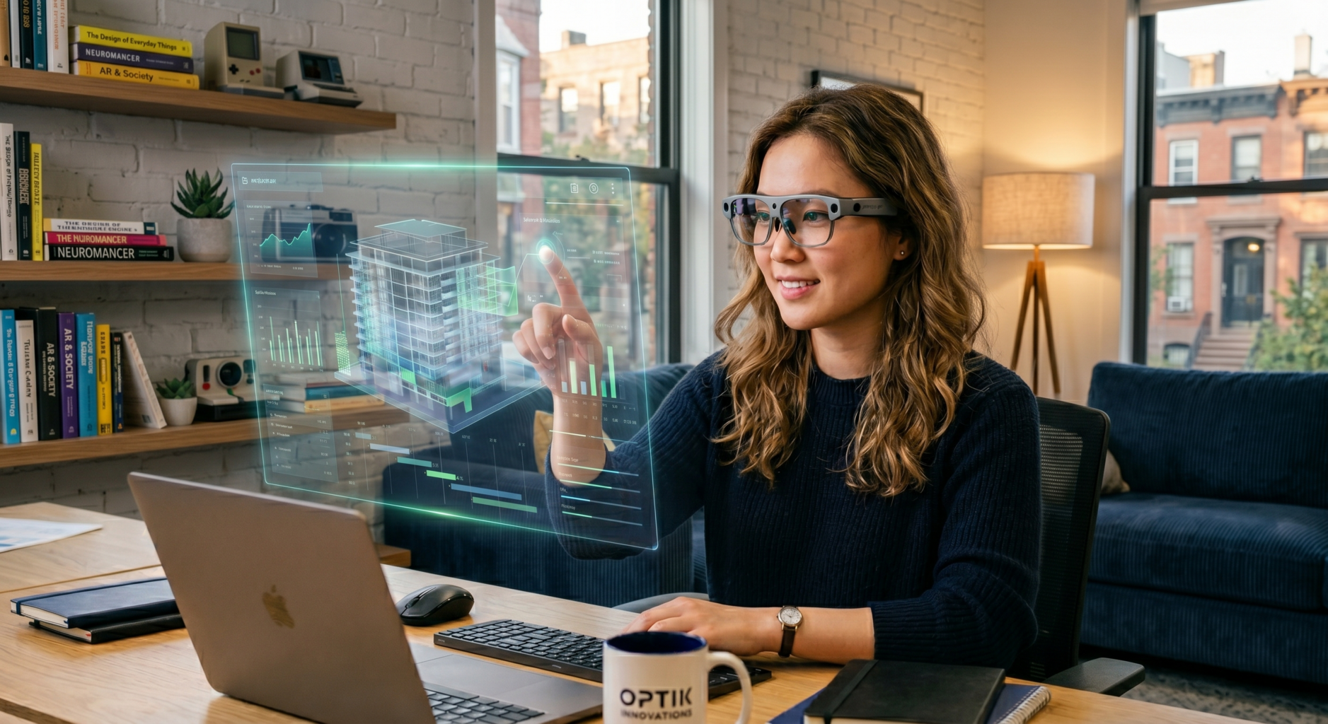 Image d'une personne portant des lunettes AR
