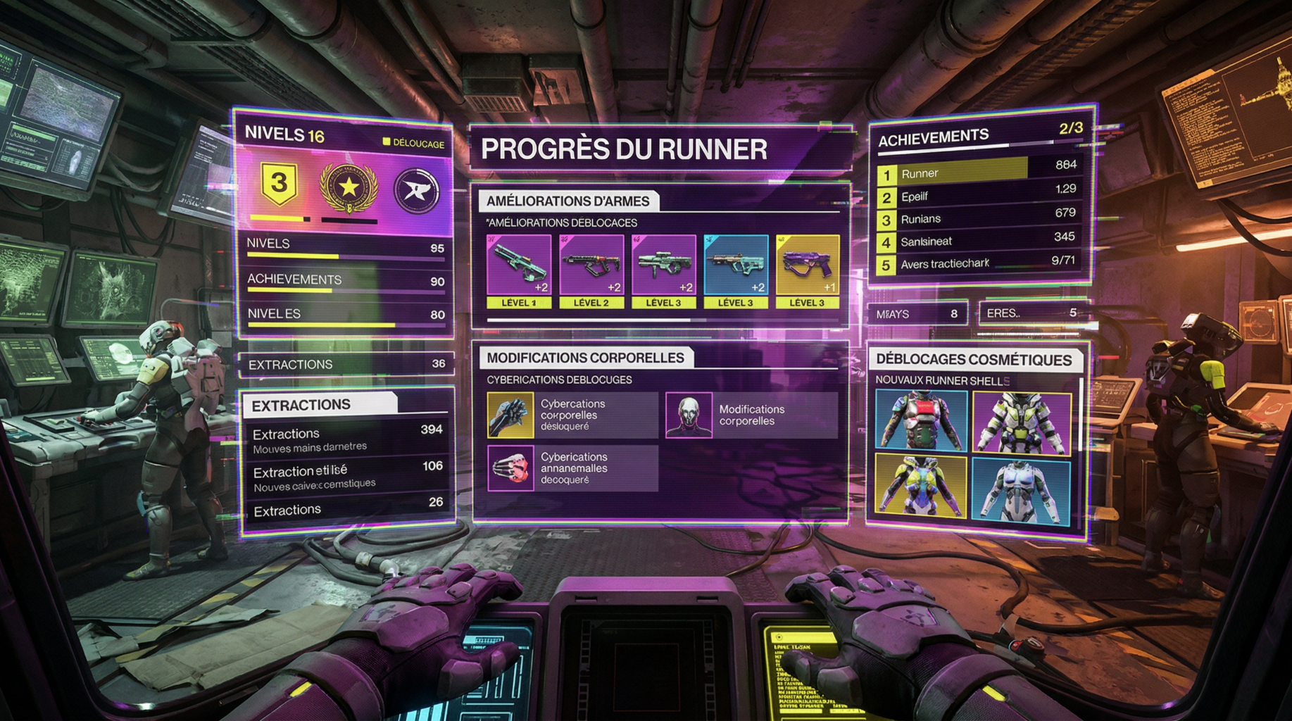 Image représentant l'évolution d'un personnage dans le jeu Marathon