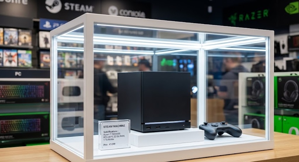 Steam Machine en présentoir
