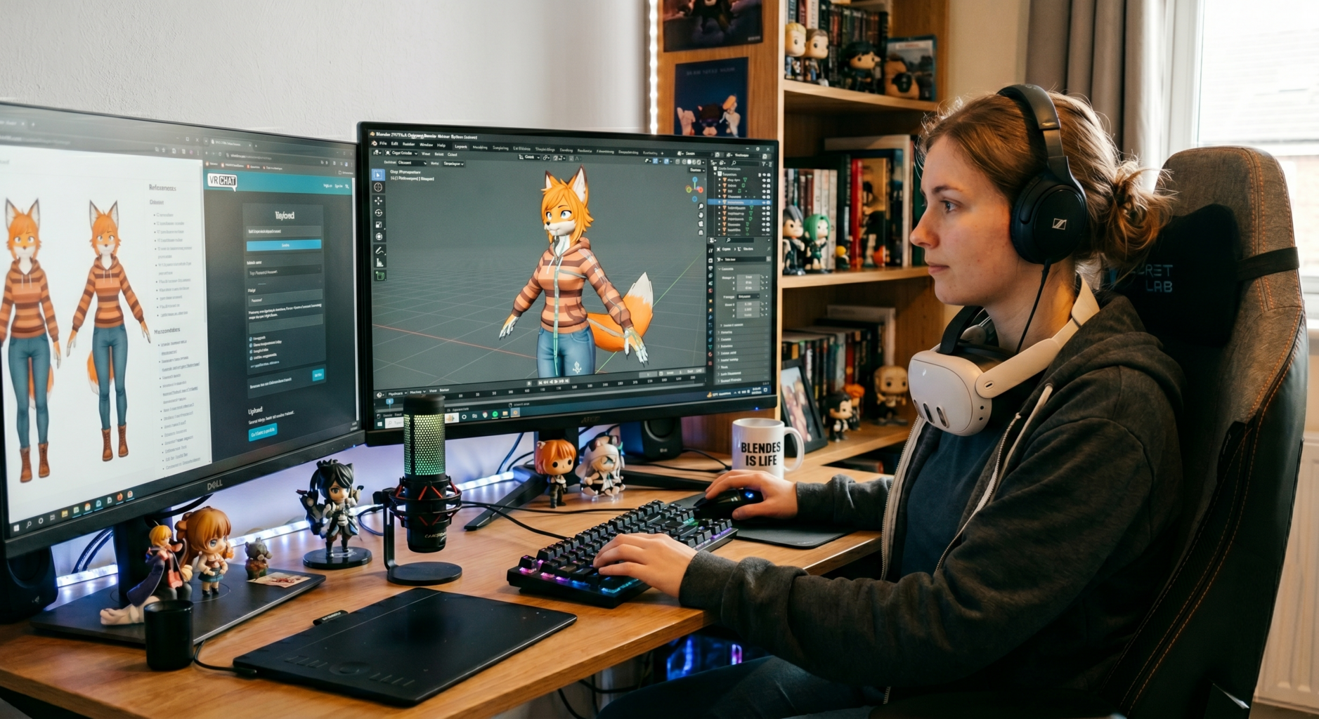 Image d'une personne qui optimise son  personnage VRChat