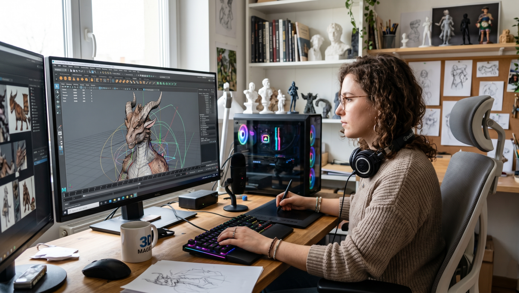 Image représentant une personne qui fait de la modélisation 3D
