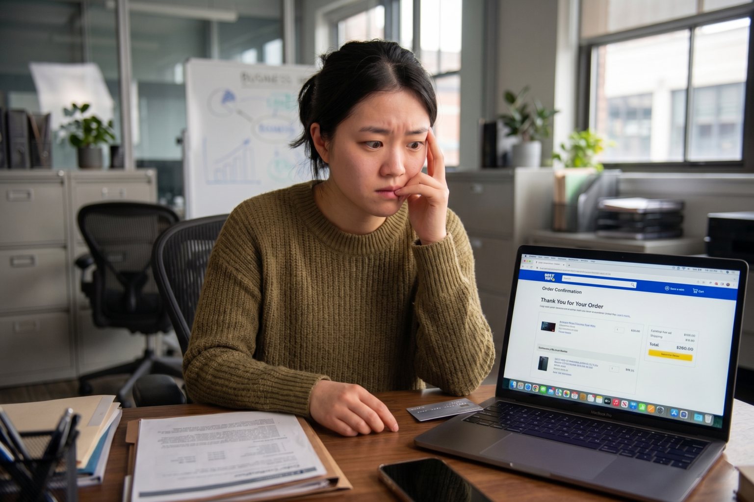 Image d'une personne qui stresse à la suite d'un achat sur Internet