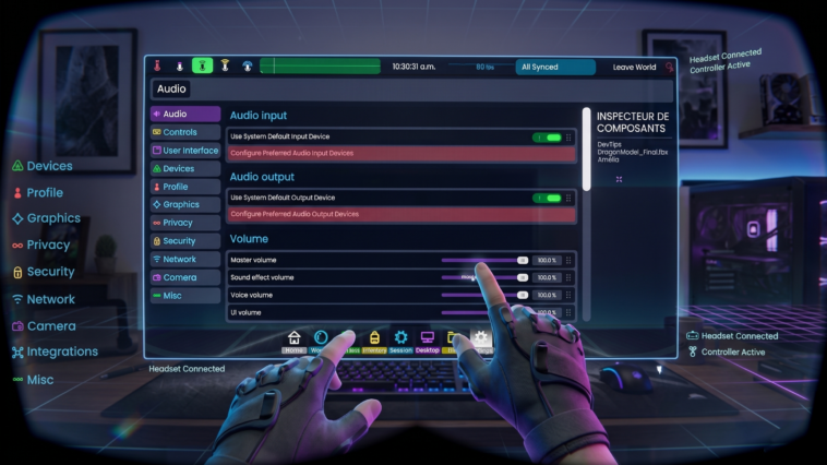 utilisation de Resonite depuis un casque VR