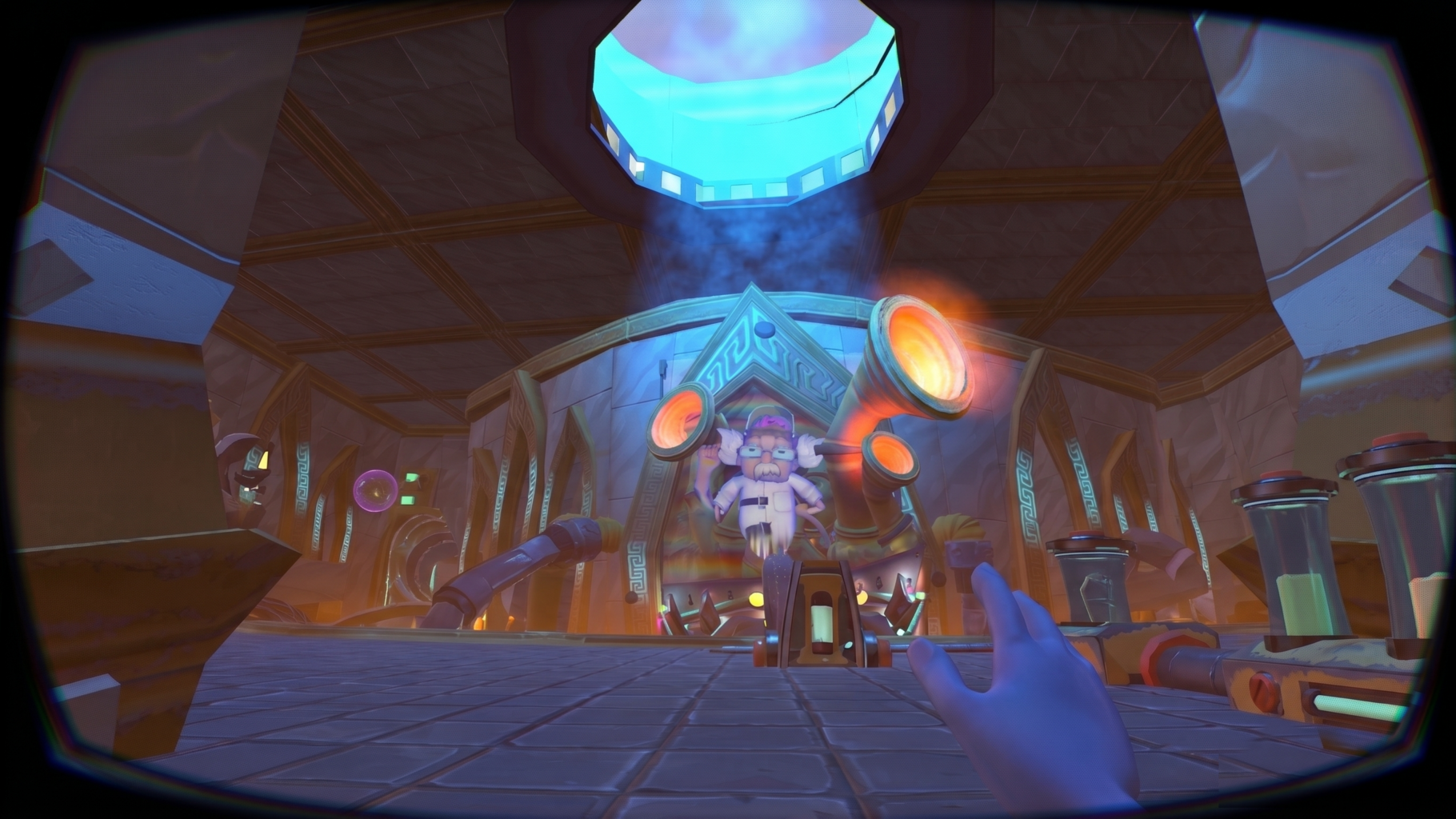 Illustration du jeu Outta Hand depuis un casque VR