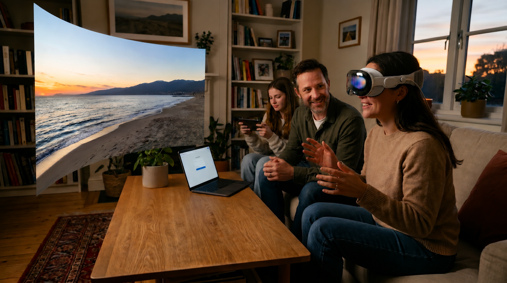 image avec une personne qui expérimente Apple Spatial Panoramas