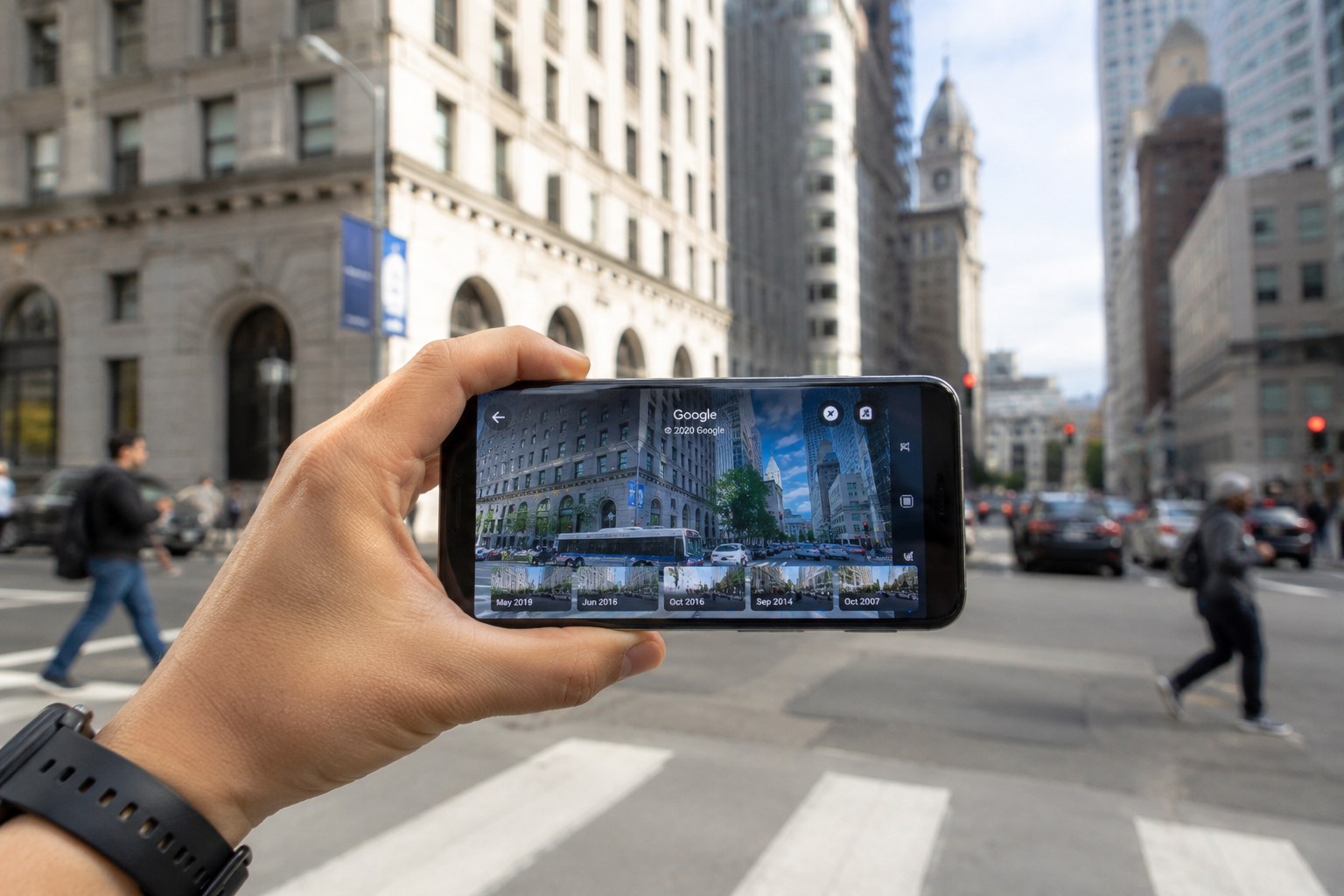 image illustrant Street View dans ARCore Geospatial API