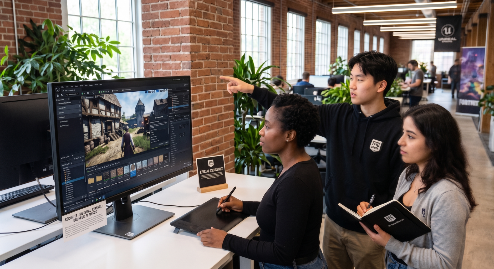 image illustrant des employés d'Epic Games au travail