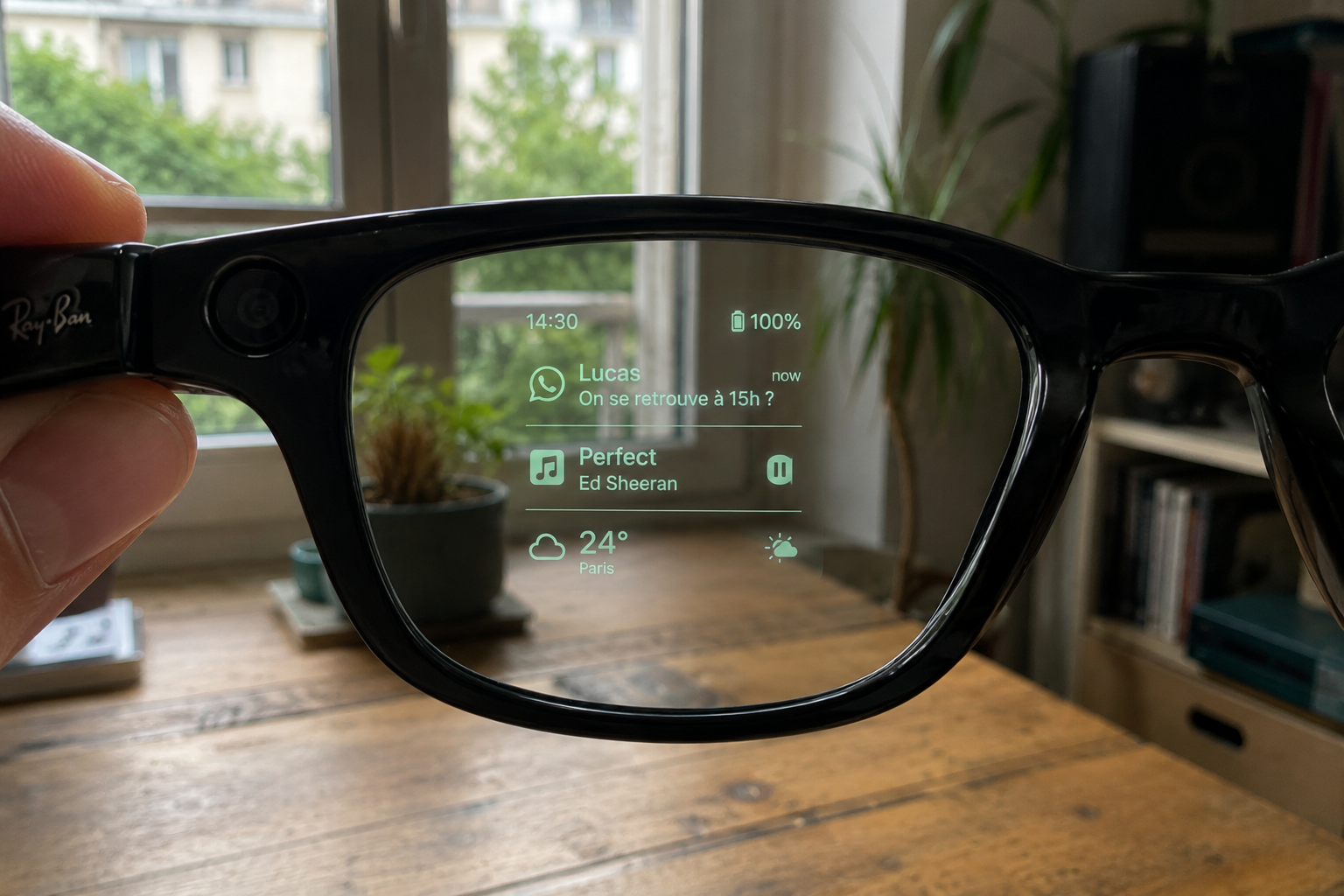 image illustrant l'affichage des lunettes Meta Ray-Ban Display