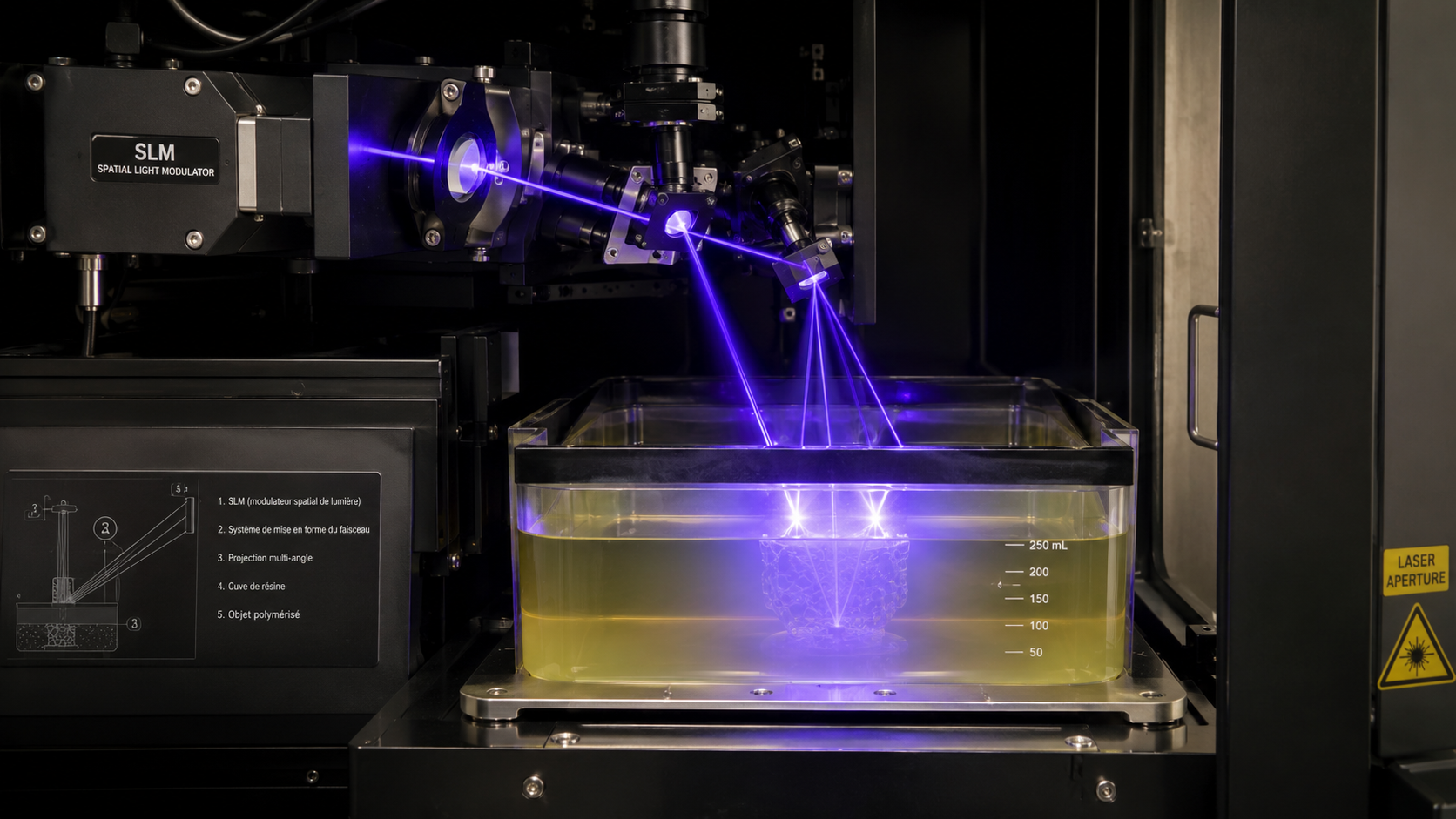 image illustrant le concept de fabrication additive volumétrique