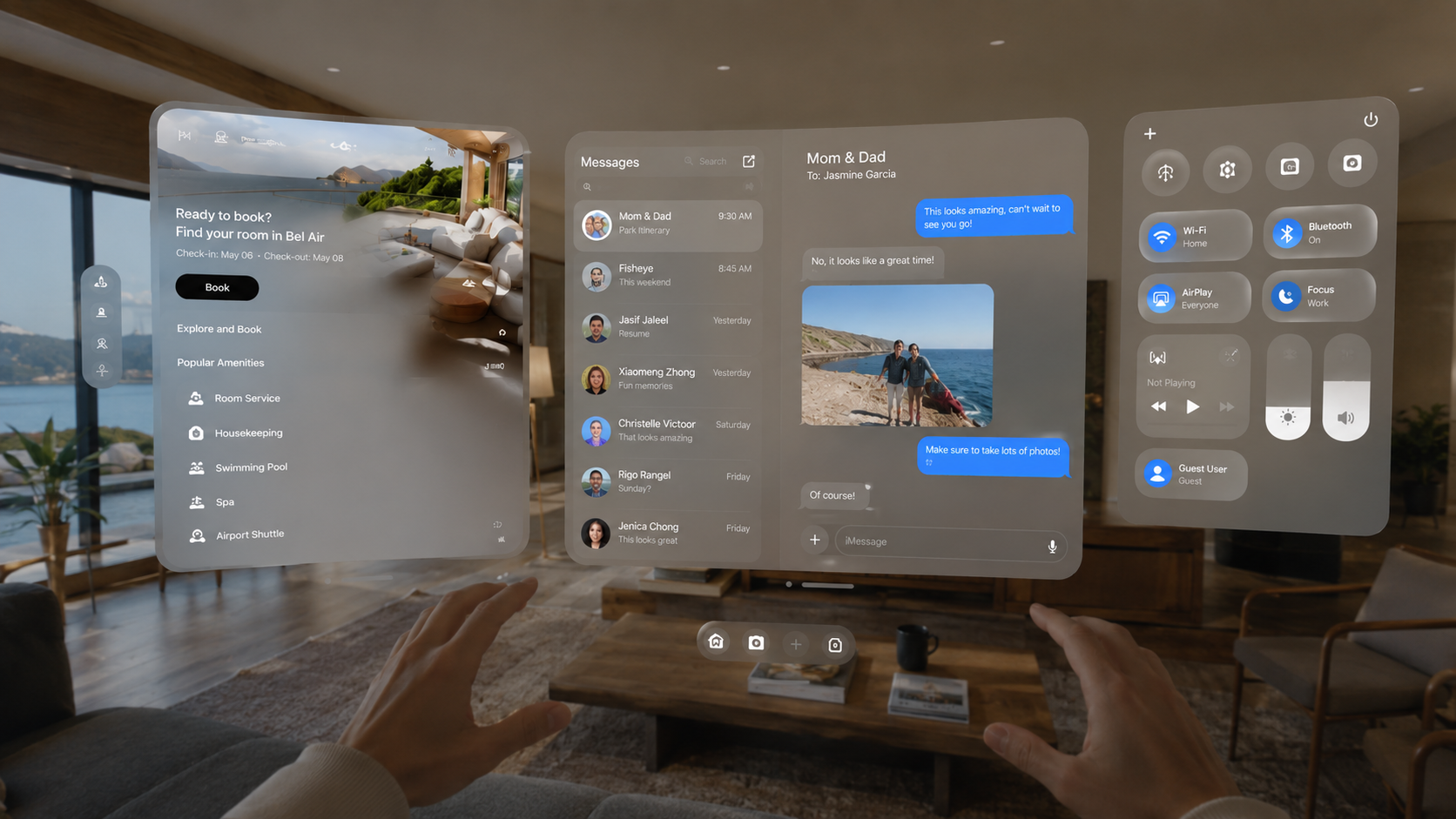 image illustrant le point de vue depuis un casque Apple Vision Pro