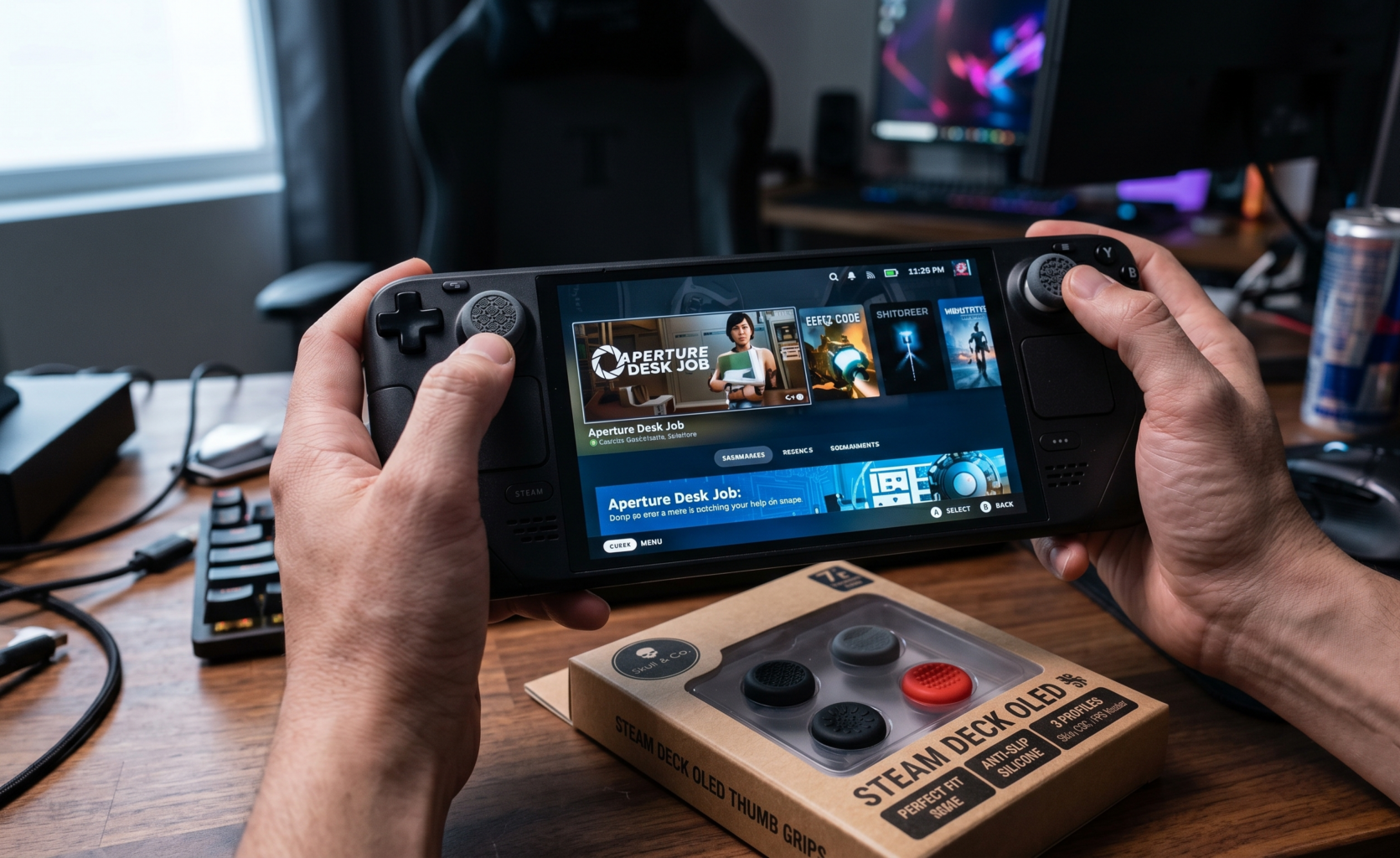 image illustrant les Thumb Grips pour Steam Deck OLED