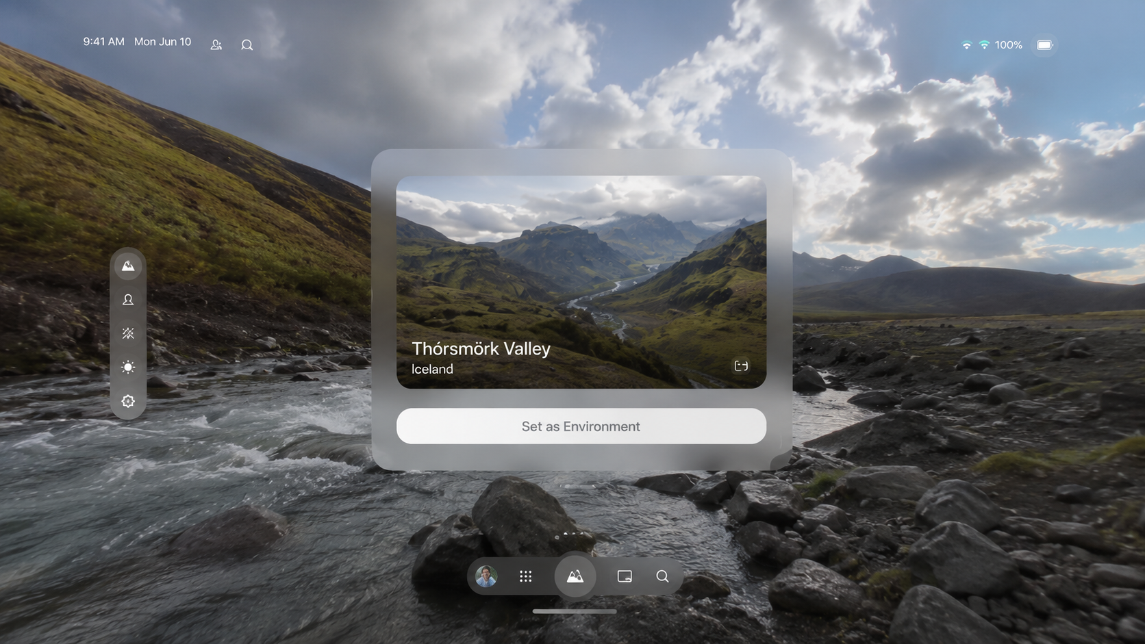 image illustrant un paysage en Islande vu depuis un casque VR