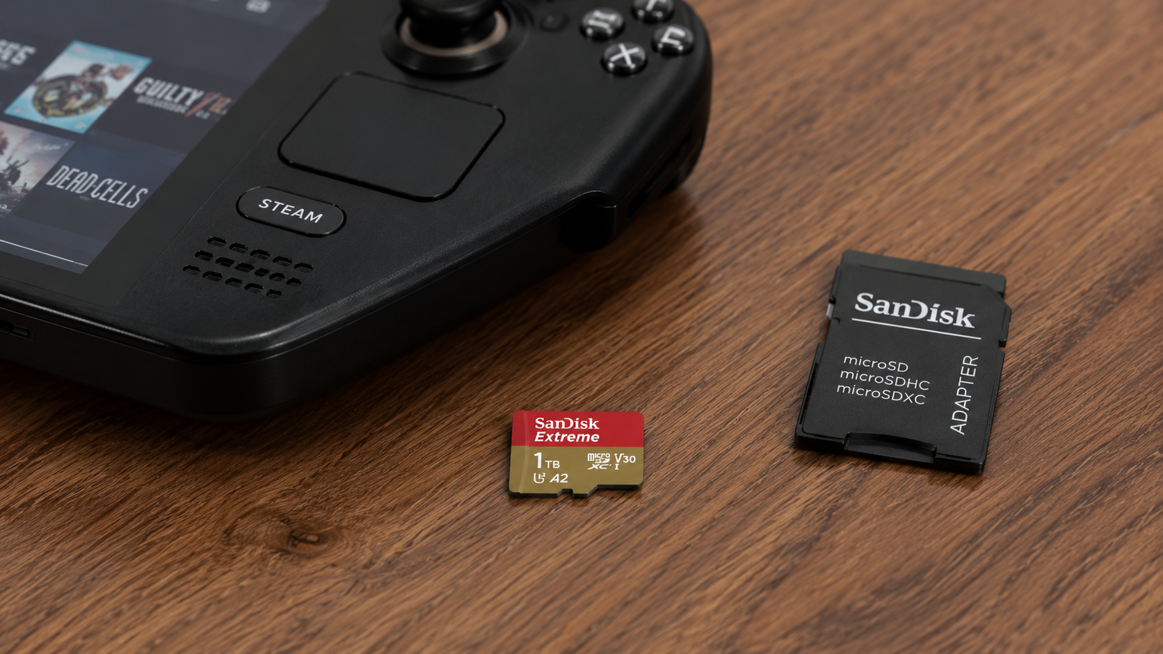 image illustrant une carte MicroSD pour Steam Deck OLED