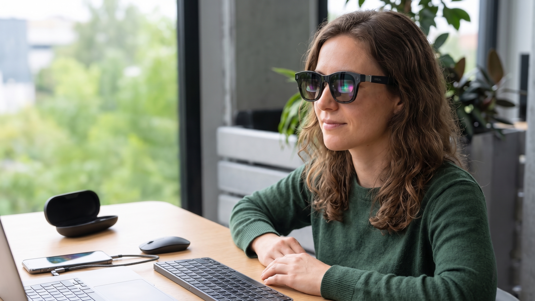 image illustrant une personne portant des lunettes XREAL One Pro