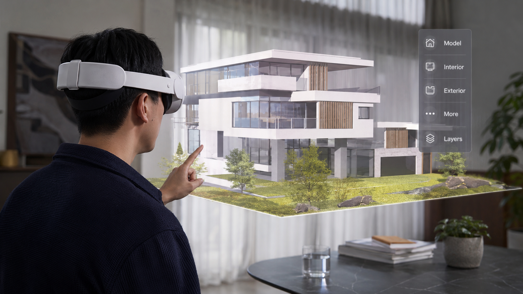 une personne qui fait de la modélisation avec un casque VR
