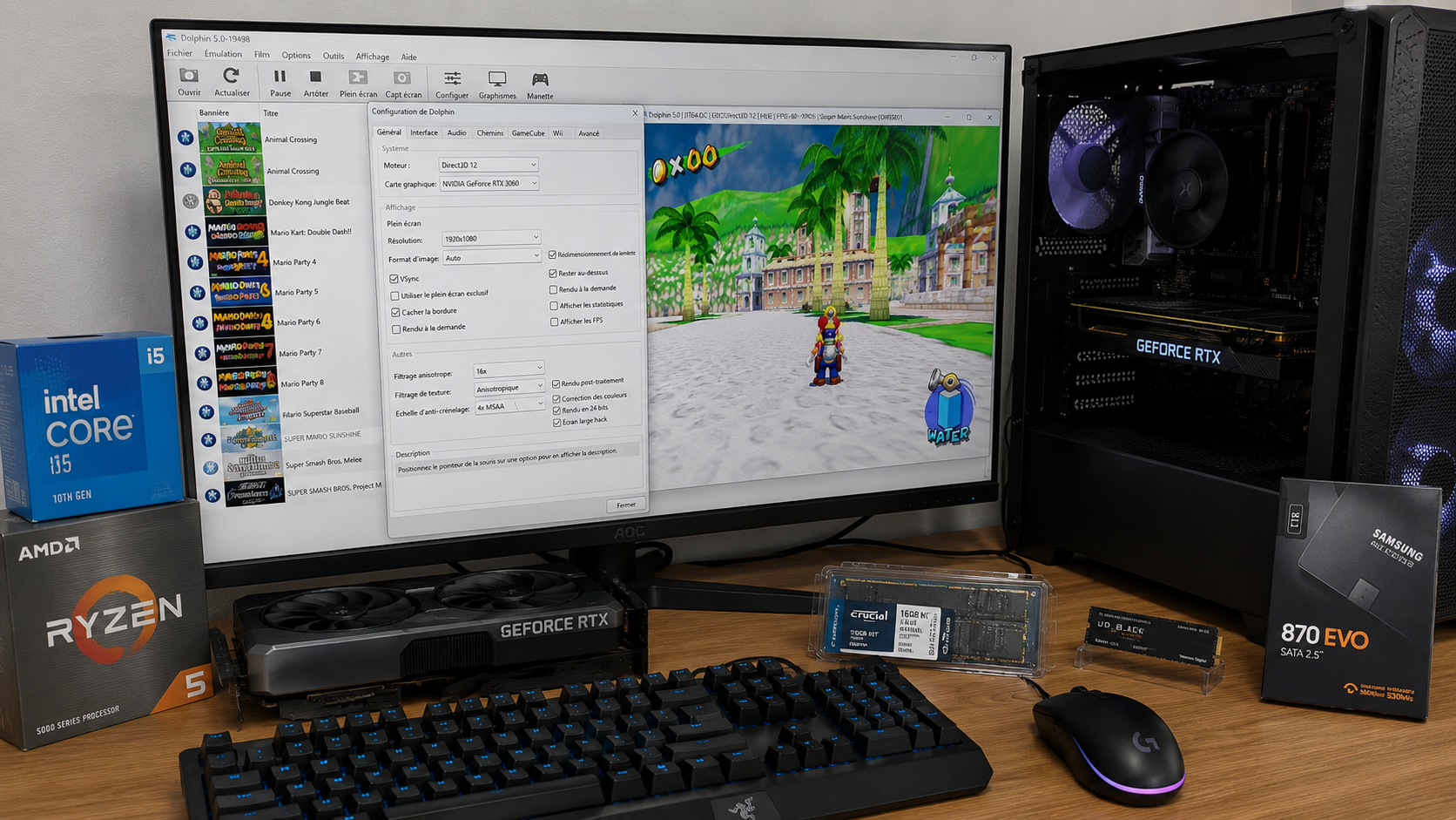 image avec un setup PC pour émuler Dolphin