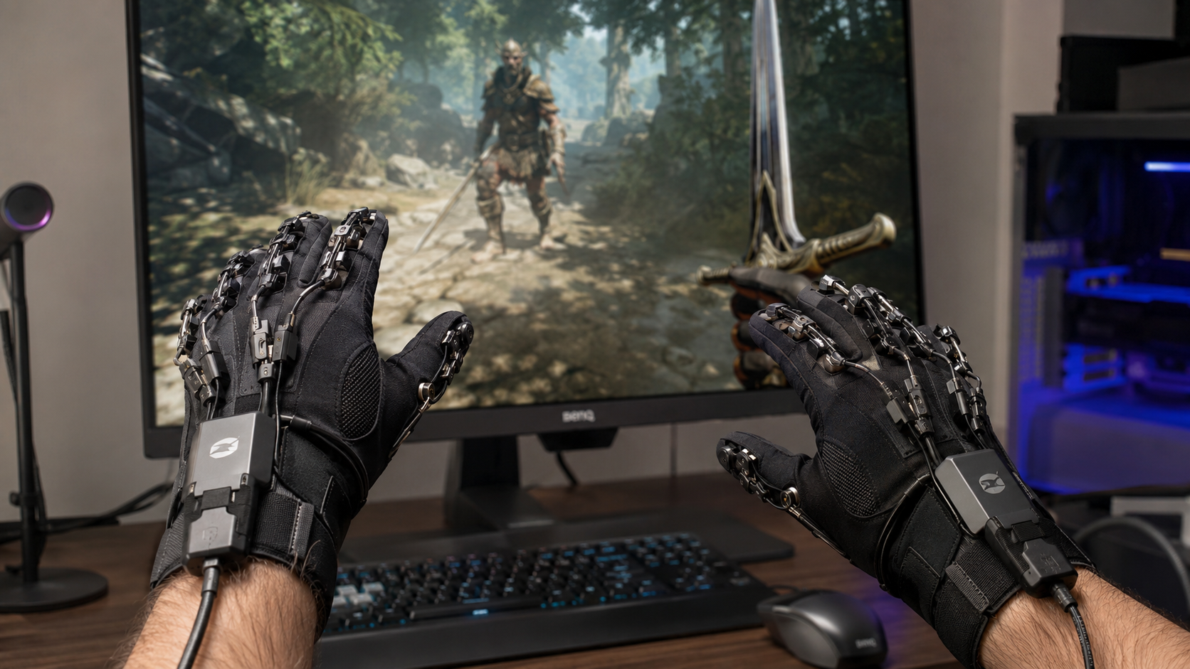 image illustrant des gants haptiques