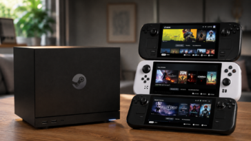 image illustrant une Steam machine et des consoles portables PC