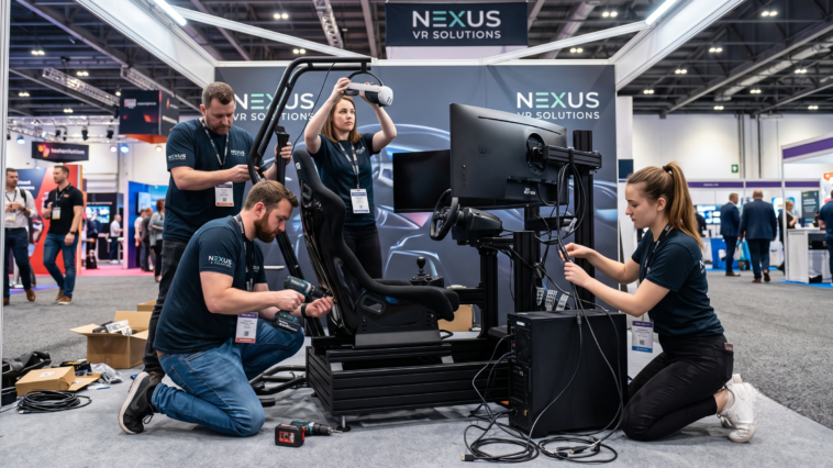 Une équipe installe un simulateur VR