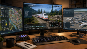 Poste de simulation multi-écrans réaliste